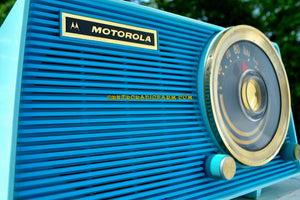 SOLD! - Dec 19, 2017 - POSEIDON BLUE Mid Century Vintage 1963 Motorola Model A18B49 AM Tube Radio Excellent Condition! - [product_type} - Motorola - Retro Radio Farm