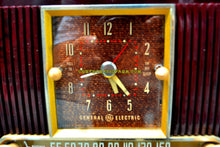 Charger l&#39;image dans la galerie, SOLD! - Aug 13, 2017 - BLUETOOTH MP3 READY Elegant Burgundy 1955 General Electric Model 551 Retro AM Clock Radio Works Great! - [product_type} - General Electric - Retro Radio Farm