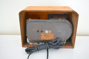 Cowboy Country Wood 1939 Stewart Warner Model 07-5R1 Vacuum Tube AM Shortwave Radio Rustic Looking Big Sound!