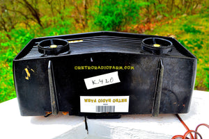 SOLD! - Nov 27, 2017 - BLUETOOTH MP3 READY - Panther Black Retro Jetsons 1959 Motorola Model 57R Tube AM Clock Radio Totally Restored! - [product_type} - Motorola - Retro Radio Farm