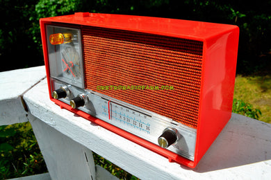 SOLD! - Nov 18, 2017 - CLEMENTINE ORANGE Mid Century Vintage 1960s Heathkit Model GR-38 AM Solid State Radio Impossible Rare Color Industrial Quality!