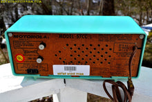 Load image into Gallery viewer, SOLD! - Apr 27, 2017 - VIVID Turquoise Retro Jetsons 1957 Motorola 57CC Tube AM Clock Radio Totally Restored! - [product_type} - Motorola - Retro Radio Farm
