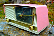 Load image into Gallery viewer, SOLD! - Apr 29, 2017 - BEAUTIFUL Powder Pink And White Retro Jetsons 1958 RCA Victor 9-C-71 Tube AM Clock Radio Works Great! - [product_type} - RCA Victor - Retro Radio Farm