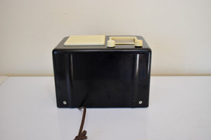 Ebony and Ivory 1947 General Television Model 100-1 Vacuum Tube AM Radio Works Great! Excellent Plus Condition!