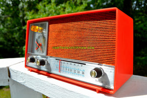 SOLD! - Nov 18, 2017 - CLEMENTINE ORANGE Mid Century Vintage 1960s Heathkit Model GR-38 AM Solid State Radio Impossible Rare Color Industrial Quality! - [product_type} - Heathkit - Retro Radio Farm