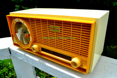 SOLD! - Sept 23, 2017 - MUSTARD Yellow Mid Century Vintage 1961 Travler 63C301 AM Tube Radio Pristine and Rare As Can Be!