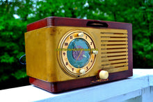 Load image into Gallery viewer, Sold! - Oct 21, 2017 - BLUETOOTH MP3 READY - BURLED TOP Art Deco 1952 General Electric Model 521F AM Brown Bakelite Tube Clock Radio - [product_type} - General Electric - Retro Radio Farm