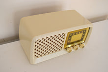 Load image into Gallery viewer, Cabana Ivory 1955 Silvertone Model 2016 AM Vacuum Tube Radio Totally Restored! Sounds Wonderful!