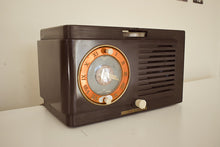 Load image into Gallery viewer, Umber Brown 1949 General Electric Model 66 Vacuum Tube AM Radio Classy Looking Rich Sounding!
