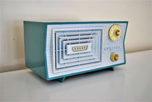 Charger l&#39;image dans la galerie, Mariner Blue White 1955 Admiral Model 5C48N AM Vacuum Tube Radio Rare Colors Sounds Great!