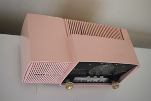 Bluetooth Ready To Go - Princess Pink 1959 GE General Electric Model 913D AM Vacuum Tube Clock Radio