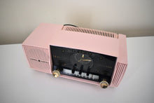 Load image into Gallery viewer, Bluetooth Ready To Go - Princess Pink 1959 GE General Electric Model 913D AM Vacuum Tube Clock Radio Sounds Great Popular Model!