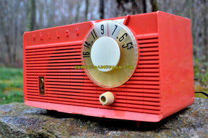 SOLD! - July 21, 2017 - BLUETOOTH MP3 READY - Salmon Pink Retro Mid Century Jetsons Vintage 1958 Philco E-814-124 AM Tube Radio Sounds Great! - [product_type} - Philco - Retro Radio Farm