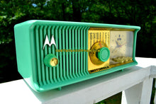 画像をギャラリービューアに読み込む, SOLD! - Dec. 8, 2017 - SEA GREEN Mid Century Retro Antique Jetsons 1957 Motorola 57CC Tube AM Clock Radio Totally Restored! - [product_type} - Motorola - Retro Radio Farm