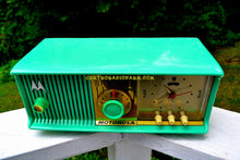 Charger l&#39;image dans la galerie, SOLD! - Dec. 8, 2017 - SEA GREEN Mid Century Retro Antique Jetsons 1957 Motorola 57CC Tube AM Clock Radio Totally Restored! - [product_type} - Motorola - Retro Radio Farm