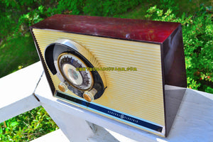 SOLD! - Oct 30, 2017 - CHOCOLATE BROWN Mid Century Sputnik Era Vintage 1957 General Electric 862 Tube AM Radio Near Mint! - [product_type} - General Electric - Retro Radio Farm