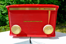 Charger l&#39;image dans la galerie, SOLD! - Nov 17, 2017 - BLUETOOTH MP3 READY - APPLE RED Retro Vintage 1959 Motorola Model A1R-15 Tube AM Clock Radio Totally Restored! - [product_type} - Motorola - Retro Radio Farm