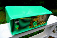 Load image into Gallery viewer, SOLD! - Dec. 8, 2017 - SEA GREEN Mid Century Retro Antique Jetsons 1957 Motorola 57CC Tube AM Clock Radio Totally Restored! - [product_type} - Motorola - Retro Radio Farm