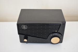Bluetooth Ready To Go - Cube Black 1957 Emerson Model 851 AM Vacuum Tube Radio Black Beauty!!