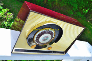 SOLD! - Oct 30, 2017 - CHOCOLATE BROWN Mid Century Sputnik Era Vintage 1957 General Electric 862 Tube AM Radio Near Mint! - [product_type} - General Electric - Retro Radio Farm