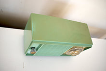 Load image into Gallery viewer, Bluetooth Ready to Go - 1959 Leaf Green General Electric Model T-129 AM Vacuum Tube Clock Radio Sounds Great!