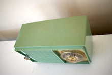 Load image into Gallery viewer, Bluetooth Ready to Go - 1959 Leaf Green General Electric Model T-129 AM Vacuum Tube Clock Radio Sounds Great!