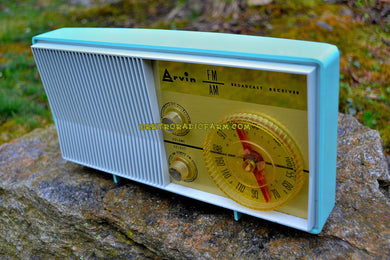 SOLD! - Dec. 18, 2017 - BLUETOOTH MP3 READY - AM FM TURQUOISE Retro Mid Century Jetsons Vintage 1962 Arvin Model 31R26 Tube Radio Amazing!