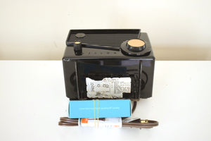 Bluetooth Ready To Go - Cube Black 1957 Emerson Model 851 AM Vacuum Tube Radio Black Beauty!!