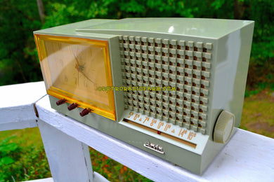 SOLD! - Dec 26, 2018 - Sage Green Mid Century Retro Vintage 1956 Arvin Model 957T AM Tube Clock Radio Works Great!