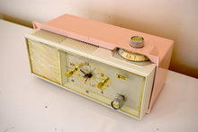 Load image into Gallery viewer, Rose Pink Mid-Century 1963 Arvin Model 53R28 AM Vacuum Tube Clock Radio Works Great Looks Great!