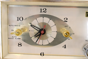 Rose Pink Mid-Century 1963 Arvin Model 53R28 AM Vacuum Tube Clock Radio Works Great Looks Great!