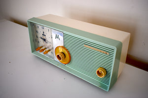 クールミントグリーン 1957年モトローラモデル 5C25GW 真空管AM時計ラジオ レアカラーサウンド素晴らしい！