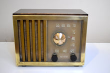 画像をギャラリービューアに読み込む, オークバール木目仕上げ 1947 RCA Victor モデル 75X15 AM ブラウン ベークライト真空管ラジオ
