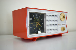 フィエスタ レッド ホワイト 1955年 アドミラルモデル 5G45N AM 真空管時計ラジオ レアカラー 音がいい！