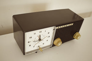 Bluetooth Ready To Go - Mamba Black Mid Century 1959 Motorola Model 5C11E AM Vacuum Tube Clock Radio