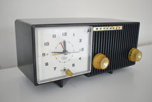 Load image into Gallery viewer, Bluetooth Ready To Go - Mamba Black Mid Century 1959 Motorola Model 5C11E AM Vacuum Tube Clock Radio
