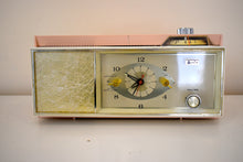Load image into Gallery viewer, Rose Pink Mid-Century 1963 Arvin Model 53R28 AM Vacuum Tube Clock Radio Works Great Looks Great!