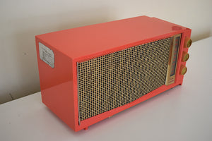 Flamin Pink 1957 Silvertone Model 7012 Vacuum Tube AM Radio Rare Color Sounds Wonderful! She's On Fire!