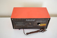 Load image into Gallery viewer, Fiesta Red White 1955 Admiral Model 5G45N AM Vacuum Tube Clock Radio Rare Colors Sounds Great!