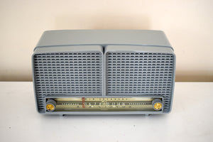 タンドラ グレー 1956 RCA Victor モデル 8-X-8J AM 真空管ラジオ ツイン スピーカー より良く聴ける、素晴らしいプラスコンディション！