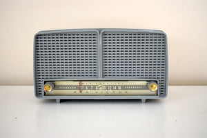 Tundra Gray 1956 RCA Victor Model 8-X-8J AM Vacuum Tube Radio Twin Speaker Better Listening Excellent Plus Condition!