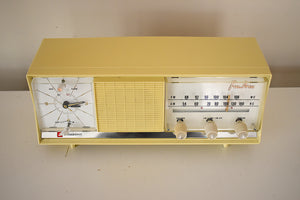 Tapioca Beige 1964 Panasonic Model 720 Vacuum Tube AM FM Clock Radio Sounds Great Excellent Condition!