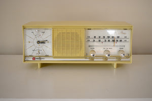タピオカベージュ 1964年製 パナソニック 720型 真空管 AM FM クロックラジオ 音良好 素晴らしいコンディションです！