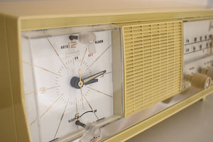 タピオカベージュ 1964年製 パナソニック 720型 真空管 AM FM クロックラジオ 音良好 素晴らしいコンディションです！
