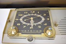 Charger l&#39;image dans la galerie, Goldenrod and White 1958 RCA Victor Model 1-C-5KE Vacuum Tube AM Clock Radio Sounds Looks Terrific!