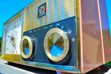Load image into Gallery viewer, SOLD! - Nov 26, 2014 - PRINCESS Pink Retro Jetsons 1962 Bulova Model 180 Tube AM Clock Radio WORKS! - [product_type} - Bulova - Retro Radio Farm