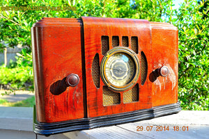 SOLD! - Sept 17, 2015 - BEAUTIFUL Wood Art Deco Retro 1930's or 1940's Western Air Patrol AM Tube Radio Works! Wow! - [product_type} - Western Air Patrol - Retro Radio Farm