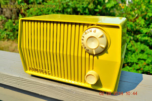 SOLD! - Sept 7, 2014 - BUTTER YELLOW Retro Jetsons Vintage 1959 Admiral 4L26A Tube AM Radio WORKS! - [product_type} - Admiral - Retro Radio Farm