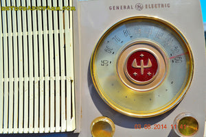 SOLD! - Nov 12, 2016 - BLUETOOTH MP3 READY - SAHARA TAUPE Retro Vintage 1954 General Electric 477 AM Tube Radio Totally Restored! - [product_type} - General Electric - Retro Radio Farm