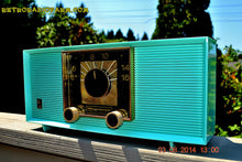 Load image into Gallery viewer, SOLD! - Sept 4, 2014 - RIDICULOUS CLEAN AQUA BLUE Retro Jetsons 1957 Magnavox R5 Tube AM Radio Dual Speaker WORKS! - [product_type} - Magnavox - Retro Radio Farm